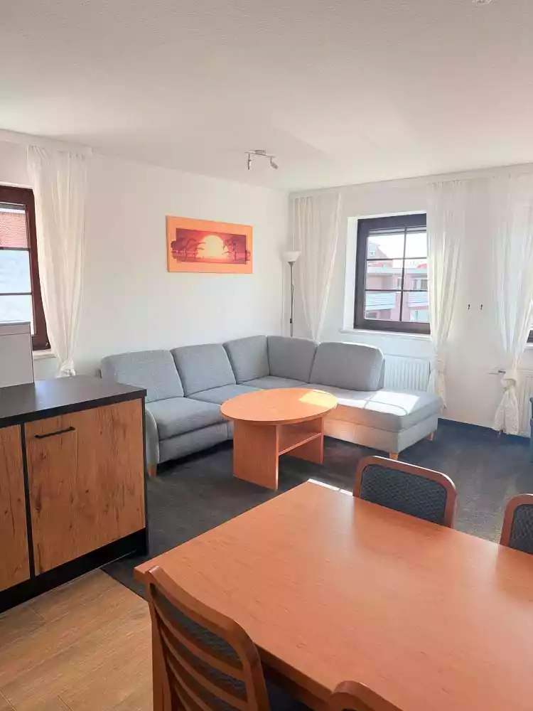 2-Raum Appartement mit Couchecke, Einbauküche - offener Wohn-und Essbereich